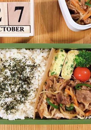 豚コマもやし炒め弁当 21/10.27-レシピのメイン写真