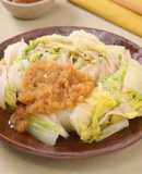 蒸し豚肉と白菜のおろし玉ねぎソース