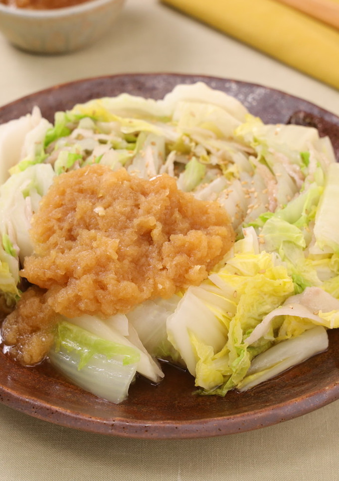 蒸し豚肉と白菜のおろし玉ねぎソース-レシピのメイン写真