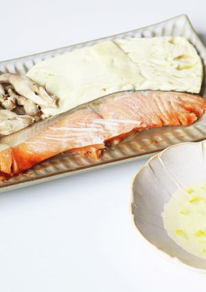 レンジで超簡単！鮭と豆腐のレンジちり蒸し-レシピのメイン写真