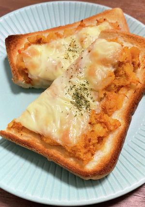 唐辛子ツナポテサラトーストで朝食！-レシピのメイン写真