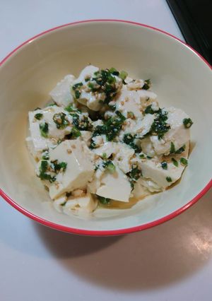 簡単!美味♪ごまねぎ塩だれ豆腐♪-レシピのメイン写真