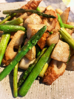 里芋とアスパラ、ちくわの焦がし醤油炒め-レシピのメイン写真