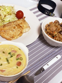 魚のムニエルと茶碗蒸し和食-レシピのメイン写真