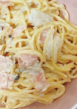 ベーコンとしめじのクリームチーズパスタ-レシピのメイン写真