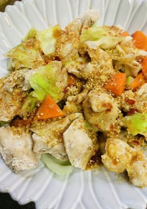 鶏胸肉と温野菜のごま生姜タレ-レシピのメイン写真
