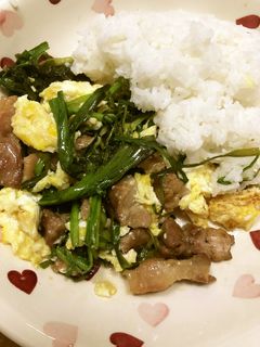 豚バラとニラ玉の炒め物2021-レシピのメイン写真