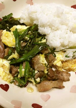 豚バラとニラ玉の炒め物２０２１-レシピのメイン写真