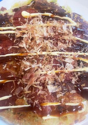 卵なし　ポテトとサラミのお好み焼き-レシピのメイン写真