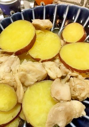 ◤電鍋◢　鶏肉とさつまいもの塩レモン煮-レシピのメイン写真