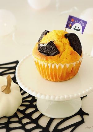 混ぜて焼くだけ！かぼちゃ&オレオマフィン-レシピのメイン写真