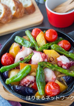 じゃがいもとタコのたっぷり野菜アヒージョ-レシピのメイン写真