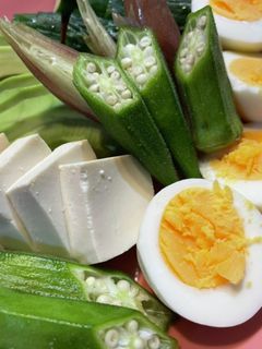 糠漬け お豆腐 オクラ ゆで卵-レシピのメイン写真
