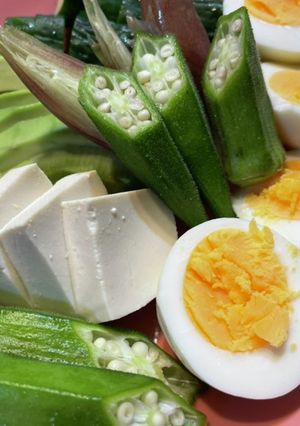 糠漬け お豆腐 オクラ ゆで卵-レシピのメイン写真