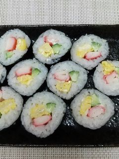 簡単サラダ巻き 恵方巻きにも-レシピのメイン写真