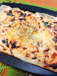 鮭、ほうれん草、里芋、きのこの秋グラタン-レシピのメイン写真