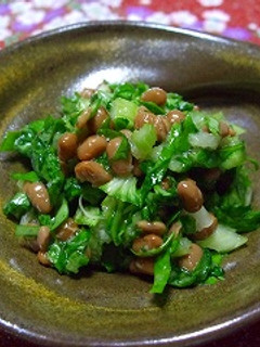 混ぜるだけ♪セロリの葉っぱの納豆和え-レシピのメイン写真