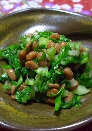 混ぜるだけ♪セロリの葉っぱの納豆和え-レシピのメイン写真
