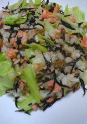 鮭とひじきとキャベツの炒め飯-レシピのメイン写真
