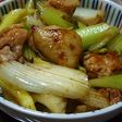 セロリと鶏肉のソース炒め♪