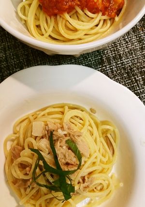 kan丸ごとガーリックパスタと納豆パスタ-レシピのメイン写真