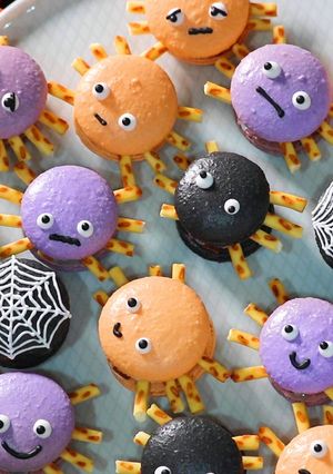 ハロウィン♪かわいい蜘蛛(クモ)マカロン-レシピのメイン写真