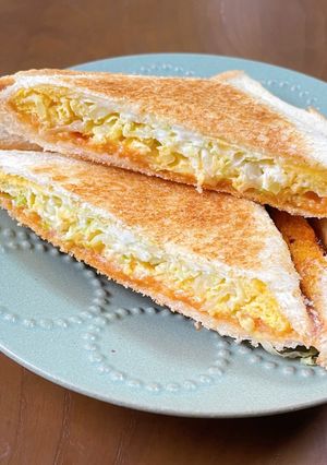 卵・キャベツ・チーズのホットサンド-レシピのメイン写真