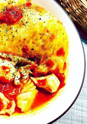 炊飯器で丸ごとキャベツとチキンのトマト煮-レシピのメイン写真