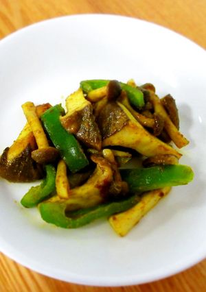 ピーマンときのこのカレー風味-レシピのメイン写真