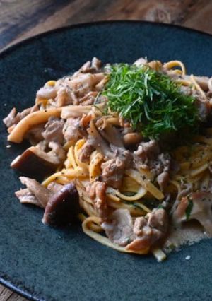 糖質制限！きのこのアーモンドミルクパスタ-レシピのメイン写真