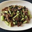 牛肉と野沢菜漬けのバター炒め
