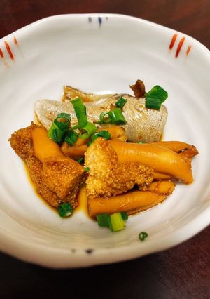 タチウオの腹皮卵煮-レシピのメイン写真