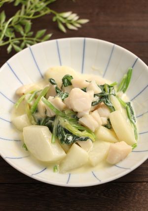 簡単！ホタテと長芋のマヨだし炒め-レシピのメイン写真