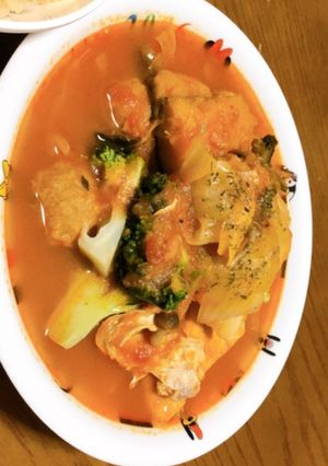 鶏団子と野菜のトマト煮風スープ-レシピのメイン写真