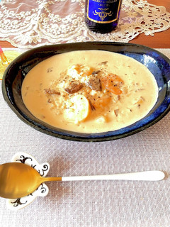 ポルチーニと海老のチーズリゾット-レシピのメイン写真