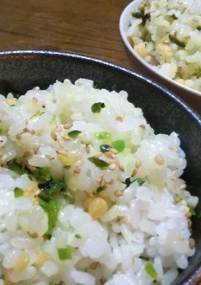 紫蘇の実漬物と天かすの混ぜ御飯-レシピのメイン写真