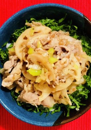 れんこん豚丼-レシピのメイン写真
