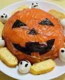 ハロウィンサーモン寿司⭐︎うずら卵添え