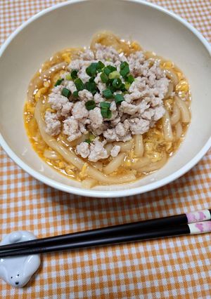 簡単☆お手軽肉玉あんかけうどん♩-レシピのメイン写真