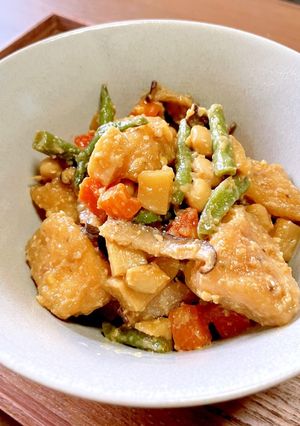 ささみ竜田揚げと野菜の味噌炒め-レシピのメイン写真