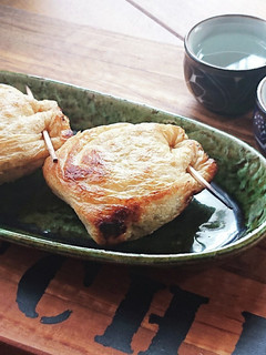 おうち居酒屋★油揚げの納豆キムチ詰め焼き-レシピのメイン写真