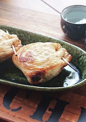 おうち居酒屋★油揚げの納豆キムチ詰め焼き-レシピのメイン写真