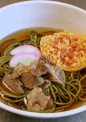愛知のジビエ　緑のたぬき蕎麦-レシピのメイン写真
