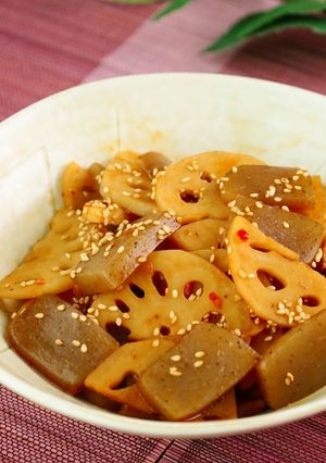 れんこんとこんにゃくのピリ辛豆板醬炒め-レシピのメイン写真
