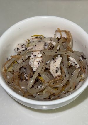 ゆかりで簡単梅風味鶏肉もやしナムル-レシピのメイン写真