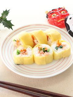 介護食 節分 恵方巻き(たまご巻き寿司)-レシピのメイン写真