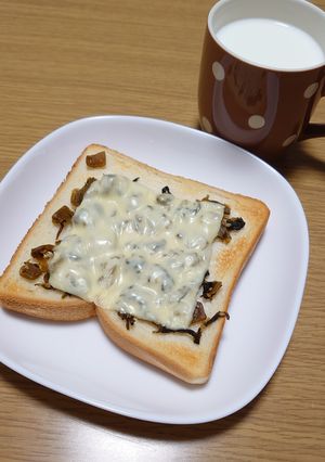 お手軽❢高菜チーズトースト(๑•᎑•๑)-レシピのメイン写真