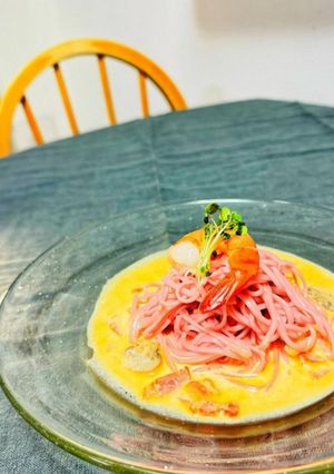 エビと桜が香るクリームパスタ風桜めん-レシピのメイン写真