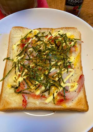 海苔香るカニカマ🦀マヨチーズトースト-レシピのメイン写真