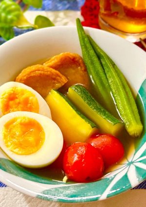 夏野菜の☆梅冷やしおでん-レシピのメイン写真